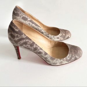Christian Louboutin Simple Snake Print Pumps 36